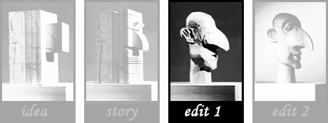 Wooden puppet head starts to take shape